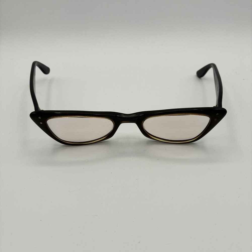 Vtg Bausch & Lomb Cat Eye Glasses Black Frames 4  - 5 1/4 B&L 4620 FRAME ONLY